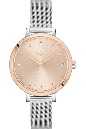 Lacoste Quarzuhr RIGA 2001414, Armbanduhr, Damenuhr, Edelstahlarmband, analog, Glaskristalle