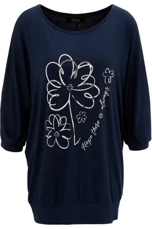 Aniston Fledermausshirt teilweise mit silberfarbenen Folienprint - NEUE KOLLEKTION