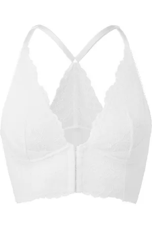 Gossard Longline-BH Lace Longline V-Bügel BH mit Frontverschluss White (Longline BH, 1-tlg., Spitze/Netz) - Verkäufer: maria-dee