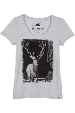 VRONIKAA Trachtenshirt Shirt Hirsch Damen Hirsch - Verkäufer: Alpine Fashion