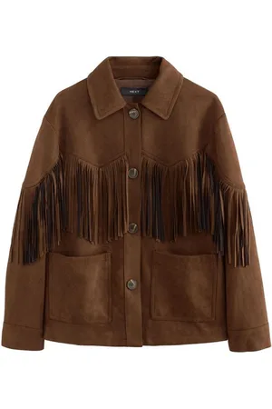 Next Lederimitatjacke Jacke aus Kunstvelourleder mit Fransen, Kurzgröße (1-St) - Verkäufer: Germany GmbH