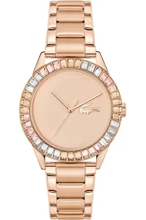 Lacoste Quarzuhr LADYCROC 2001412, Armbanduhr, Damenuhr, Edelstahlarmband, analog, Glaskristalle