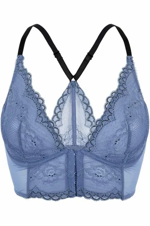 Gossard Longline-BH Lace Longline V-Bügel BH mit Frontverschluss Moonlight Blue (Longline BH, 1-tlg., Spitze/Netz) - Verkäufer: maria-dee