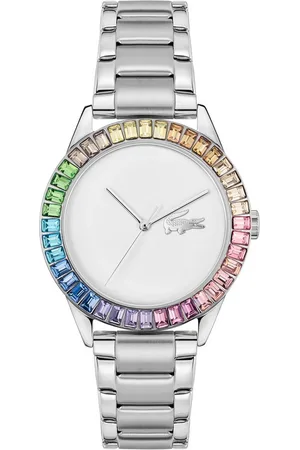Lacoste Quarzuhr LADYCROC 2001409, Armbanduhr, Damenuhr, Edelstahlarmband, analog, Glaskristalle