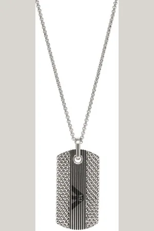 Emporio Armani Kette mit Anhänger Schmuck Geschenk Edelstahl Halskette Dog Tag, EGS3149040