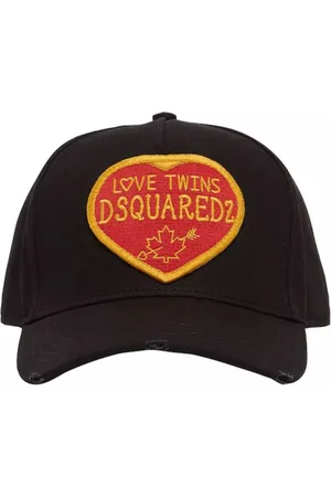 Dsquared2 Baseball Cap Love Twins Heart Patch Icon Baseball Cap Strapazierfähige Baumwollgabardine mit gestickten Luftlöchern - Verkäufer: eldigo