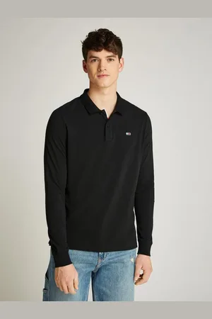 Tommy Hilfiger Poloshirt TJM SLIM PLACKET POLO LS EXT mit Logostickerei