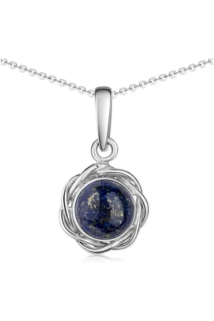 Materia Kettenanhänger Lapislazuli Edelstein Anhänger Sonne blau KA-59, 925 Sterling Silber - Verkäufer: Schmuck