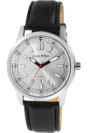 Alain Miller Quarzuhr 2900255 Herrenuhr mit Lederimitationsband, blau - Verkäufer: Shaghafi GmbH