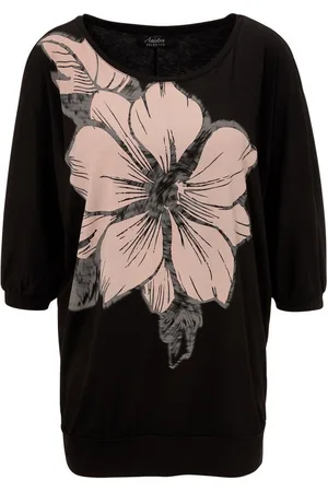Aniston Fledermausshirt mit großem Front-Blumendruck - NEUE KOLLEKTION