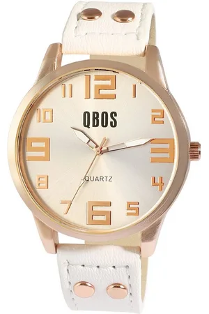 QBOS Quarzuhr QB0029 Unisexuhr mit Lederimitationsarmband, weiß - Verkäufer: Shaghafi GmbH