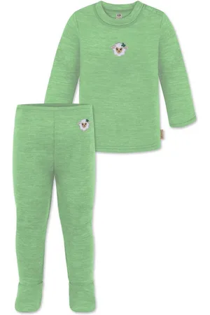 Normani Langarmwickelbody Baby Merino Set Wollpullover und Unterhose Winter Wollset Merino Thermooberteil und lange Leggings mit Fuß - Verkäufer:
