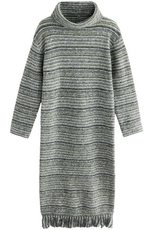 Next Strickkleid Relaxed Fit Midi-Strickkleid, Rollkragen, Fransen (1-tlg) - Verkäufer: Germany GmbH