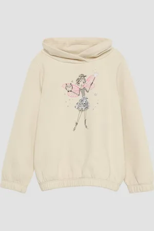 QS by s.Oliver Sweatshirt Wärmendes Sweatshirt mit Schalkragen und Glitzer-Artwork Pailletten - Verkäufer:
