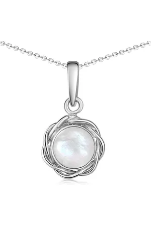 Materia Kettenanhänger Mondstein Edelstein Anhänger changierend weiß KA-59, 925 Sterling Silber - Verkäufer: Schmuck