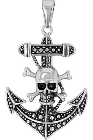 Akzent Kettenanhänger Merlin Edelstahl, Anker mit Totenkopf, bicolor - Verkäufer: Shaghafi GmbH