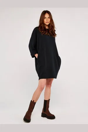 Apricot Minikleid Cocoon-Design, mit Umschlagärmeln - Verkäufer: