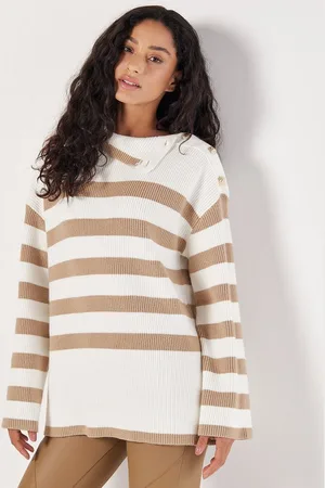 Apricot Strickpullover Streifenpullover, mit Knöpfen - Verkäufer: