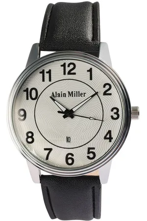 Alain Miller Quarzuhr AM0004 Herrenuhr mit Lederimitationsarmband, Herrenuhr Lederimitat - Verkäufer: Shaghafi GmbH