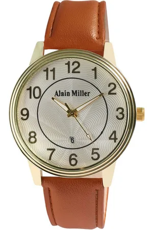 Alain Miller Quarzuhr AM0004 Herrenuhr mit Lederimitationsarmband, Herrenuhr Lederimitat - Verkäufer: Shaghafi GmbH
