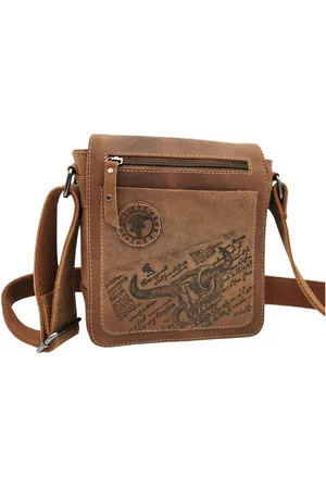 Landleder Messenger Bag BULL & SNAKE -Universal- Umhängetasche, Echtes Büffelleder - Verkäufer: Ella Eisvogel