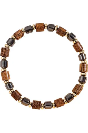 Karma Armband Damen Holz Hämatit Gold Armschmuck Edelsteinarmband Damenarmband (Geschenk für Sie, Damenschmuck), Edelstein Hämatitarmband modern - Verkäufer: Sanixa
