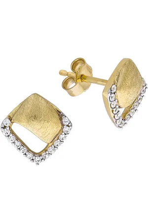 ELLEN K. Paar Ohrstecker 585 Gelbgold Zirkonia