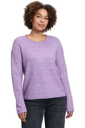 Betty & Co Strickpullover Betty & Co Strickpullover mit Rundhalsausschnitt (1-tlg) Struktur