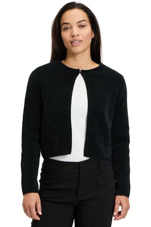 Cartoon Strickjacke Strick-Cardigan mit Rundhalsausschnitt (1-tlg) Rippbündchen