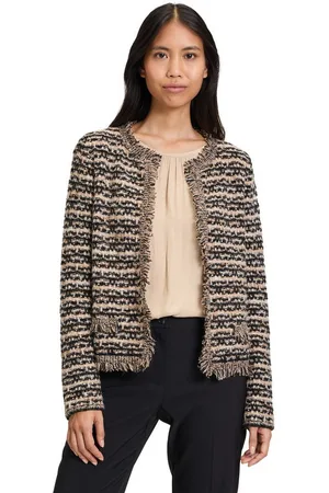 Betty Barclay Strickjacke Strick-Cardigan mit Fransen (1-tlg) Glitzer