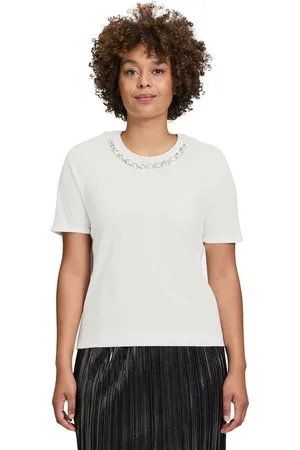 Cartoon Kurzarmshirt Casual-Shirt mit Rundhalsausschnitt (1-tlg) Glitzersteine