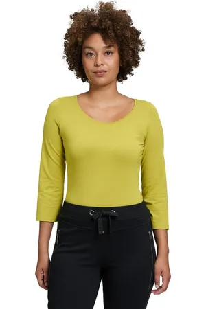 Cartoon 3/4-Arm-Shirt Basic Shirt mit Rundhalsausschnitt (1-tlg) Form