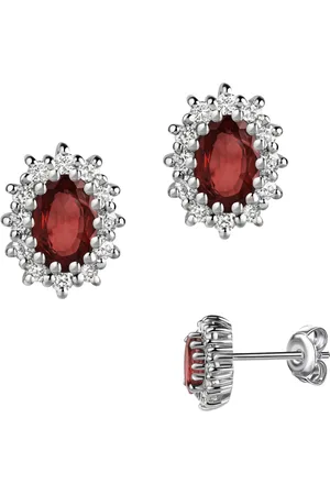 Firetti Paar Ohrstecker Schmuck Geschenk Silber 925 Ohrschmuck Ohrringe Diana, Made in Germany - mit Zirkonia (synth)