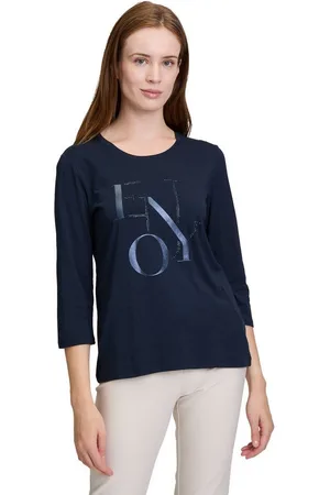 Betty Barclay 3/4-Arm-Shirt Basic Shirt mit Aufdruck (1-tlg) Glitzersteine