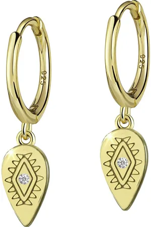 Firetti Paar Creolen Schmuck Geschenk Silber 925 Böser Blick Magisches Auge Nazar Auge, Made in Germany - mit Zirkonia (synth)