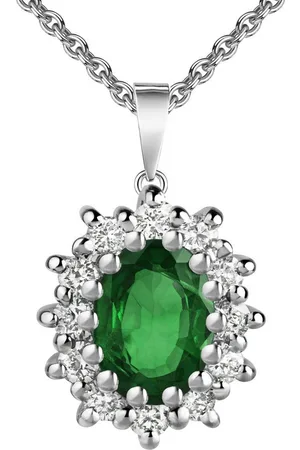 Firetti Kette mit Anhänger Schmuck Geschenk Silber 925 Halsschmuck Ankerkette Anhänger Diana, Made in Germany - mit Zirkonia (synth)
