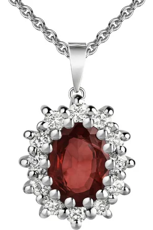 Firetti Kette mit Anhänger Schmuck Geschenk Silber 925 Halsschmuck Ankerkette Anhänger Diana, Made in Germany - mit Zirkonia (synth)