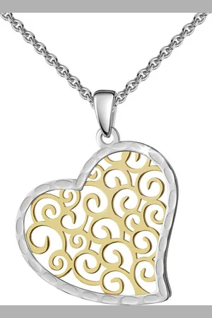 Firetti Kette mit Anhänger Schmuck Geschenk Silber 925 Halsschmuck Ankerkette Anhänger Herz, Made in Germany