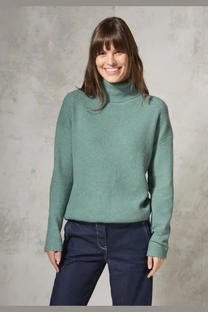 CECIL Rollkragenpullover aus softem Materialmix