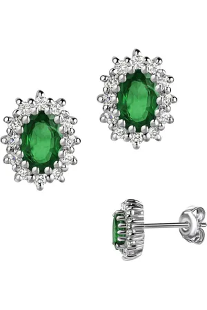 Firetti Paar Ohrstecker Schmuck Geschenk Silber 925 Ohrschmuck Ohrringe Diana, Made in Germany - mit Zirkonia (synth)