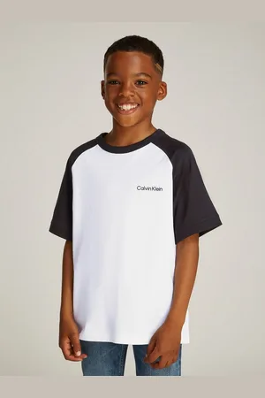 Calvin Klein Rundhalsshirt COLOR BLOCK SS T-SHIRT für Kinder bis 16 Jahre mit Logoprägung