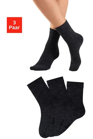 Bench Socken (Packung, 3-Paar) Damensocken aus flauschigem Material mit wärmender Wolle
