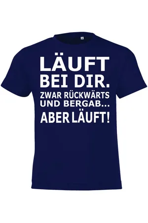 Youth Designz Print-Shirt Kinder T-Shirt "Läuft bei dir" Fun-Print Lustig Geschenk Statement mit witzigen Aufdruck für Jungen und Mädchen - Verkäufer: EmDa Trading GmbH