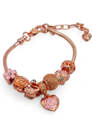 Eyecatcher Armkette Verspielte Rosé Armkette Anhänger Herz Schwan Blume Botschaft (kein Set) - Verkäufer: