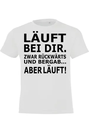 Youth Designz Print-Shirt Kinder T-Shirt "Läuft bei dir" Fun-Print Lustig Geschenk Statement mit witzigen Aufdruck für Jungen und Mädchen - Verkäufer: EmDa Trading GmbH