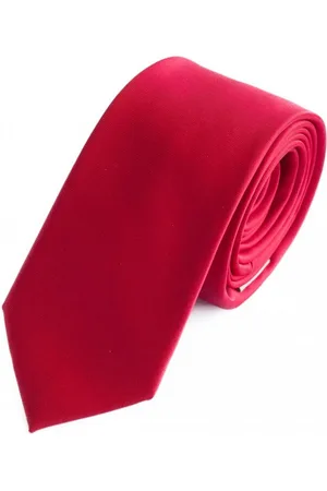 Fabio Farini Krawatte Herren Krawatten mit Farbton - Schlips in 6cm (ohne Box, Unifarben) Schmal (6cm), Hellrot - Verkäufer: