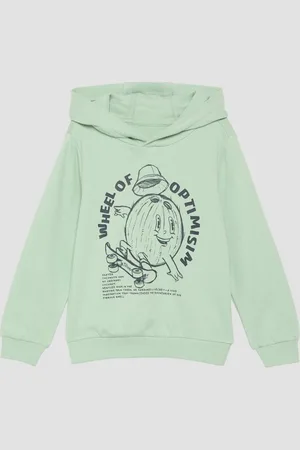 QS by s.Oliver Sweatshirt Oversized Hoodie mit Frontprint - Verkäufer: