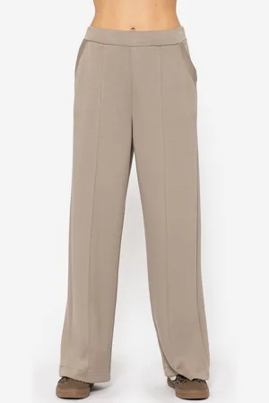 SASSYCLASSY Jogginghose Jogginghose Damen mit Biese Gemütliche Hose Damen Loungewear Taupe Schwarz - Verkäufer: