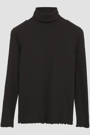 QS by s.Oliver Langarmshirt Gerippter Rollkragen-Shirt mit Rollsaum Rollsaumblende - Verkäufer: