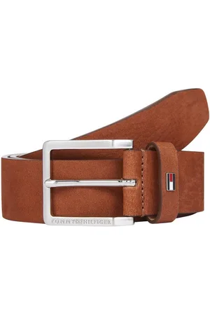 Tommy Hilfiger Ledergürtel OLIVER NUBUCK 3.5 Metallpatch, Einfachdornschließe